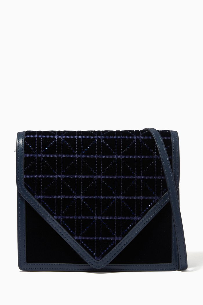 

Alexa Bag in Velvet & Nappa Leather, Blue