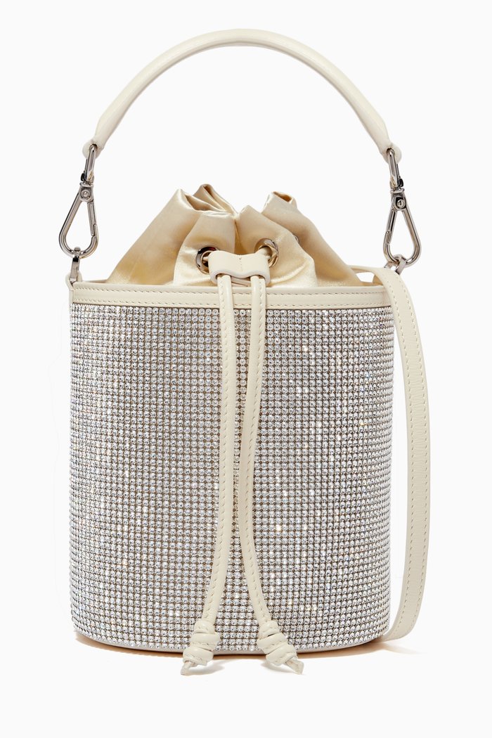 

Micro Carina Bucket Bag in Nappa Leather, Neutral