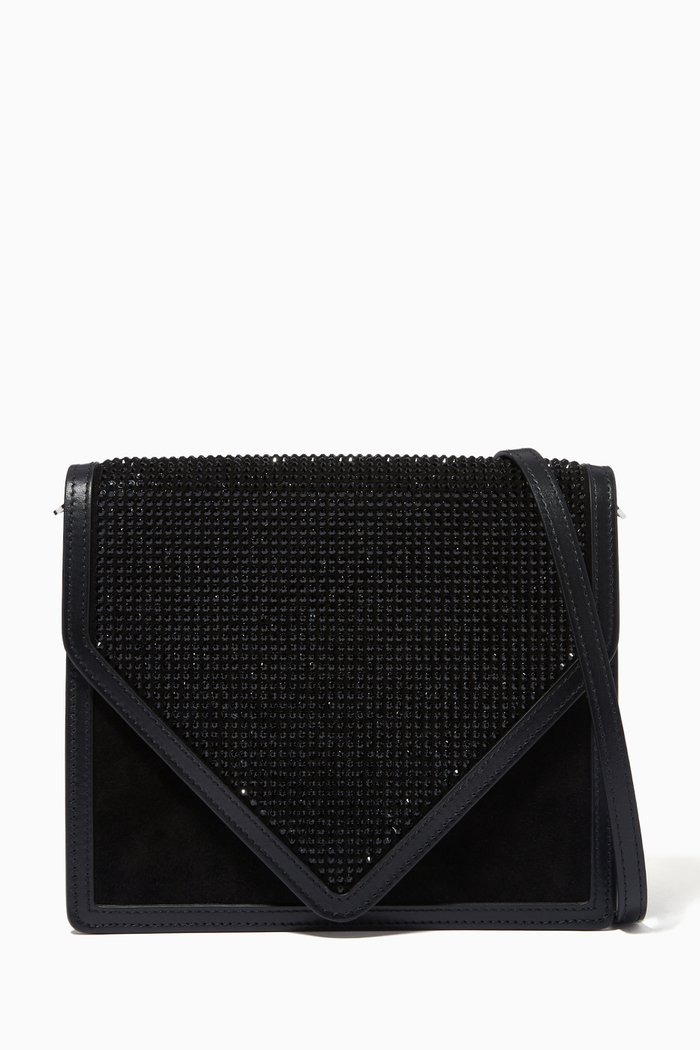 

Alexa Bag in Suede & Crystal, Black