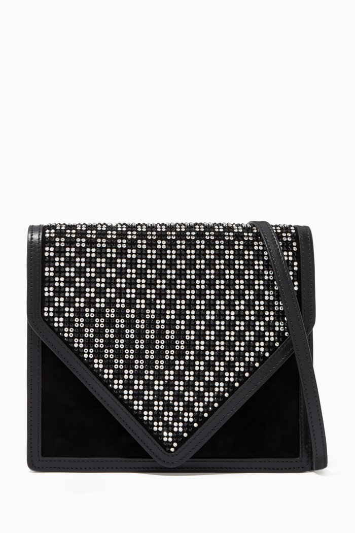 Alexa Bag in Suede Leather, Black
