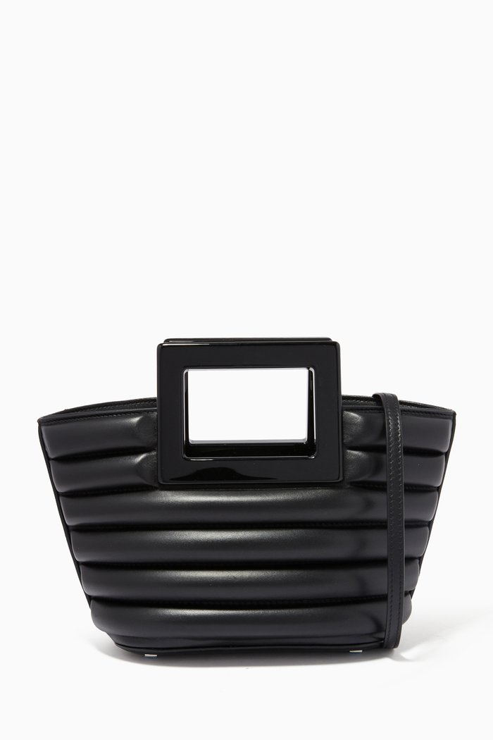 

Micro Riviera Tote Bag in Quilted Leather, Black