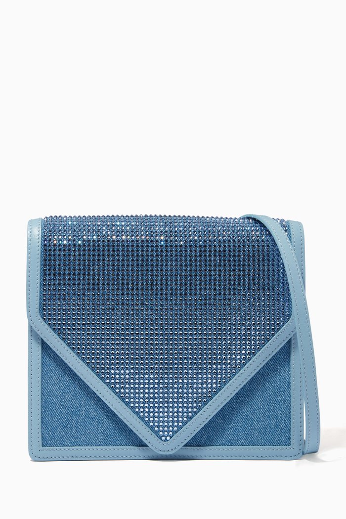 

Alexa Crossbody Bag in Denim & Crystal, Blue