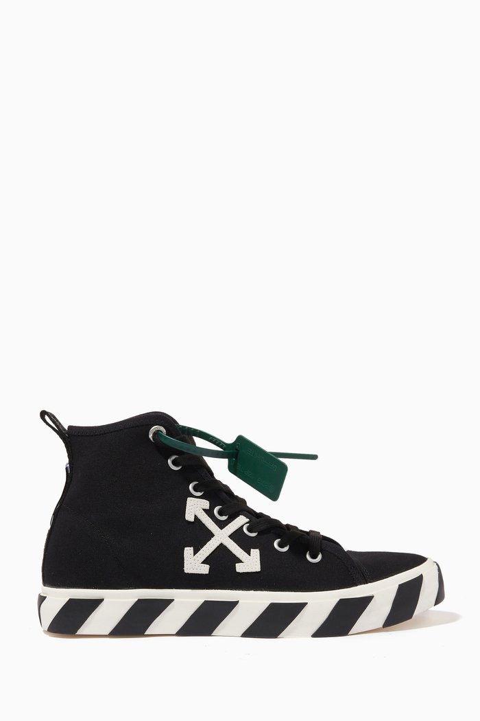 

High Vulcanized Sneakers in Eco Canvas, Black