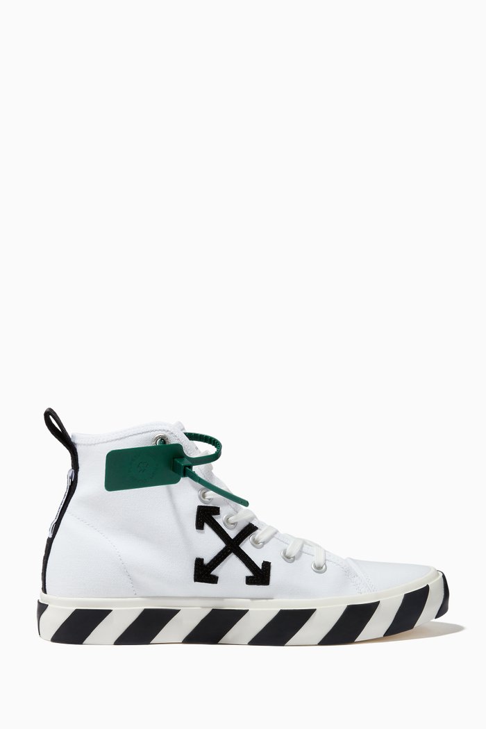 

High Vulcanized Sneakers in Eco Canvas, White