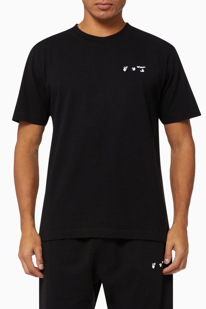 

Ow Logo Slim T-shirt in Cotton Jersey, Black