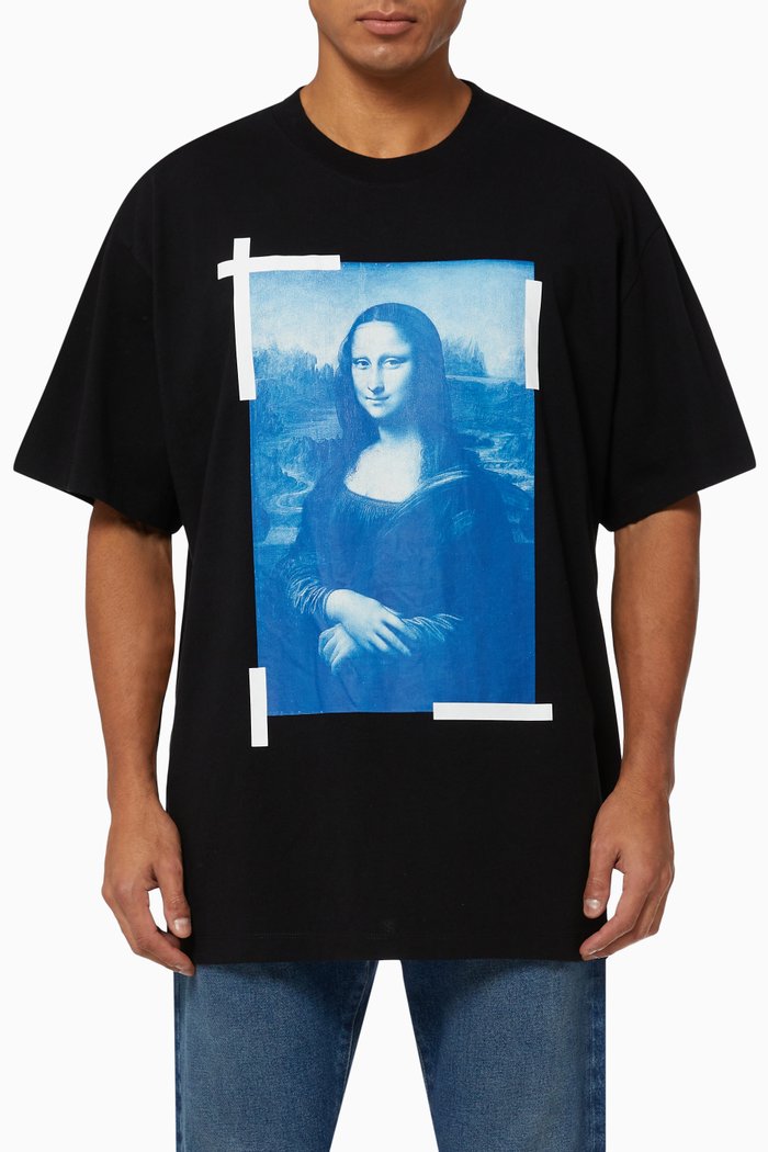 

Monalisa Oversized T-shirt in Cotton Jersey, Black