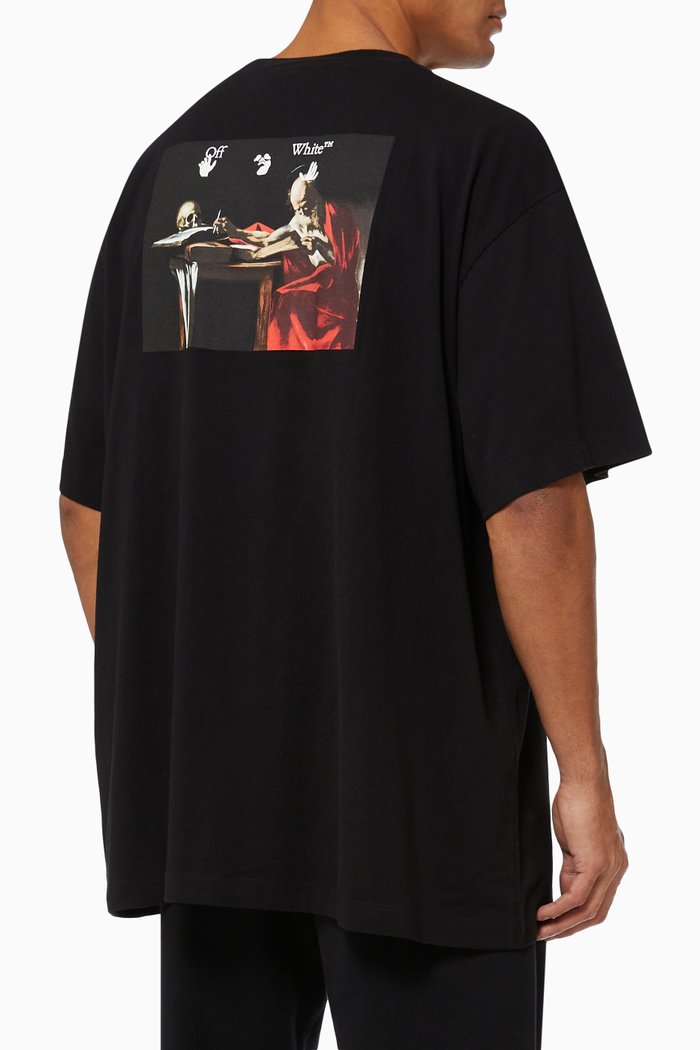 

Caravaggio Painting Oversized T-shirt in CottonJersey, Black