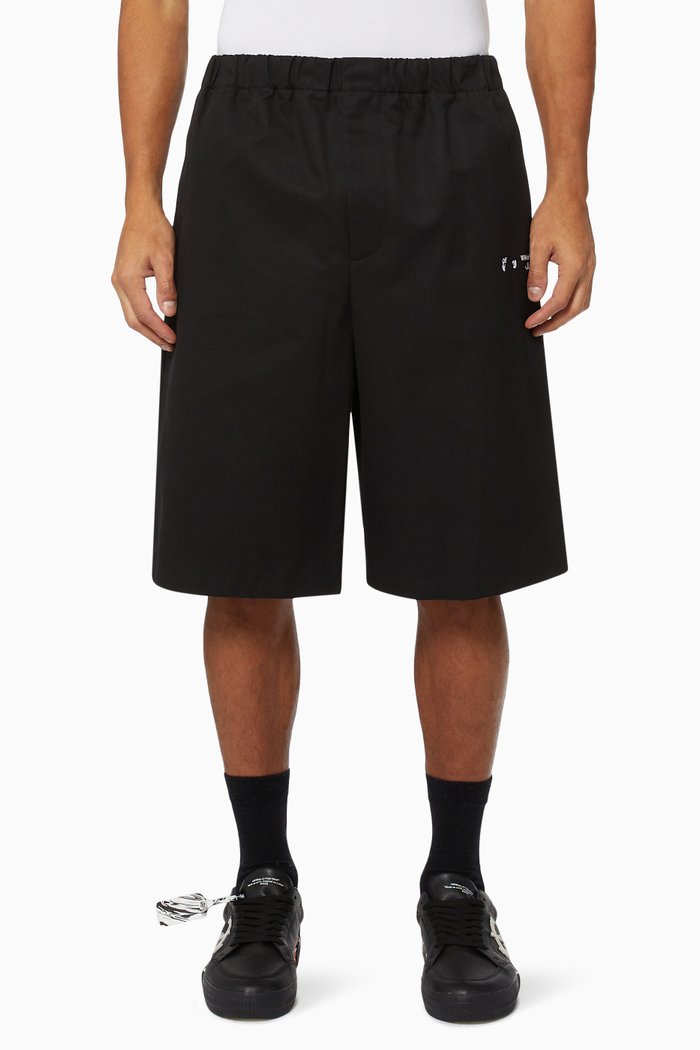 

Ow Logo Lounge Shorts in Cotton Jersey, Black