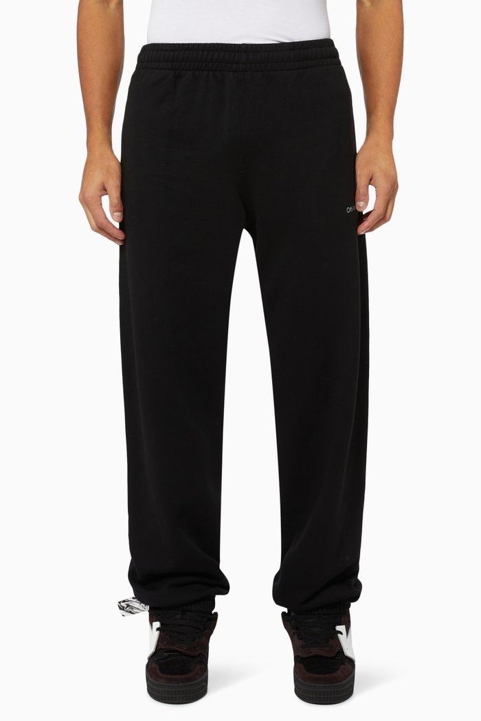 

Outline Diagonal Slim Sweatpants in Cotton Terry, Black