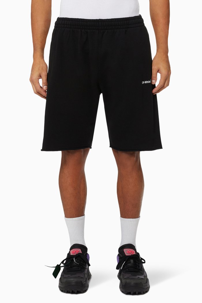 

Caravaggio Diagonals Sweatshorts in Cotton Terry, Black