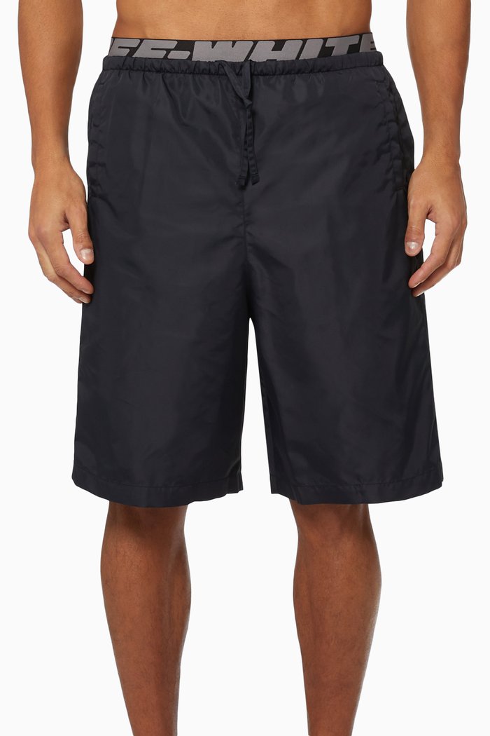 

Logo Band Swim Shorts in Nylon, Black