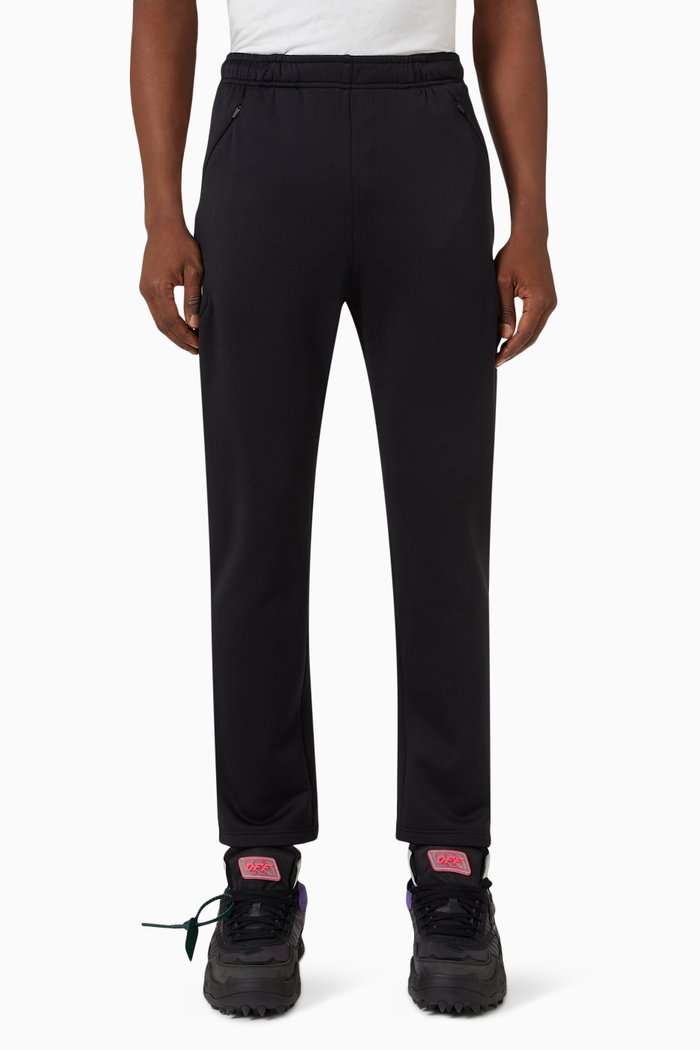 

Logo Band Track Pants in Stretch Nylon, Black