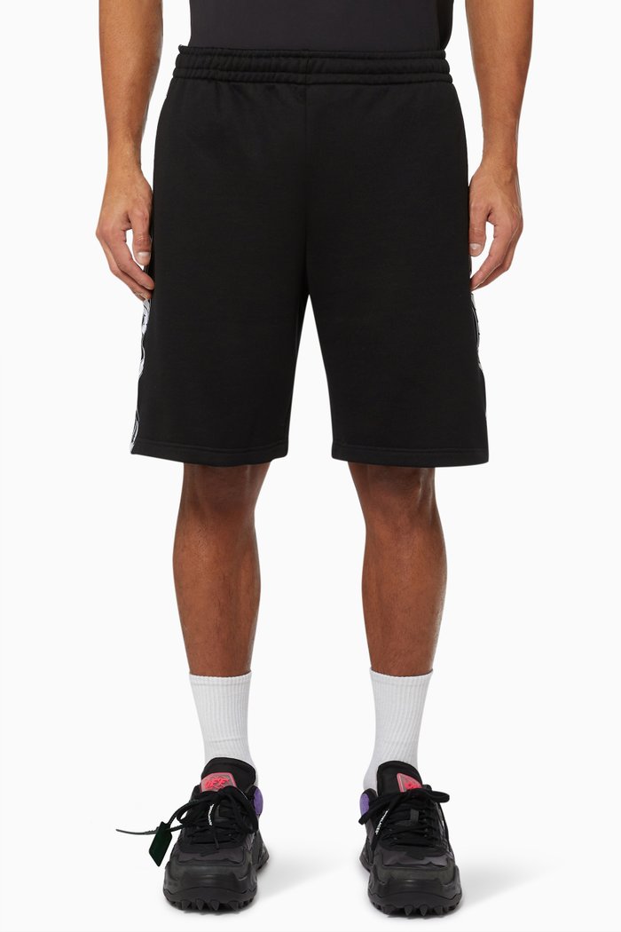

Logo Band Active Compression Sweatshorts in Nylon Jersey, Black