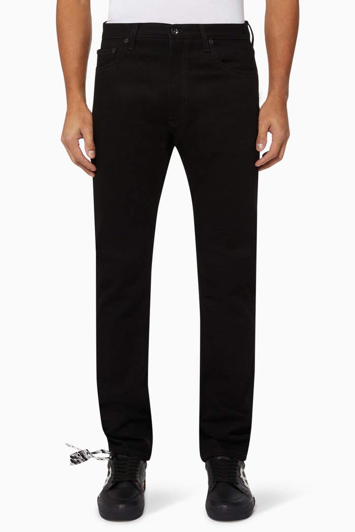 

Diagonal Slim Jeans in Denim, Black
