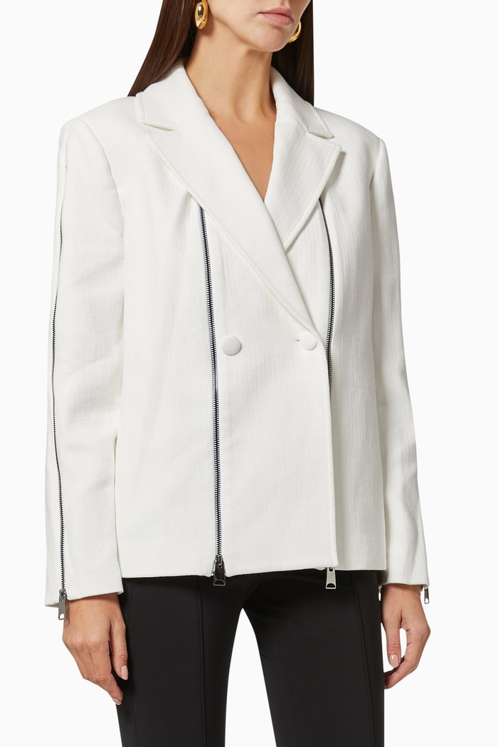 

Zip Detail Blazer, White