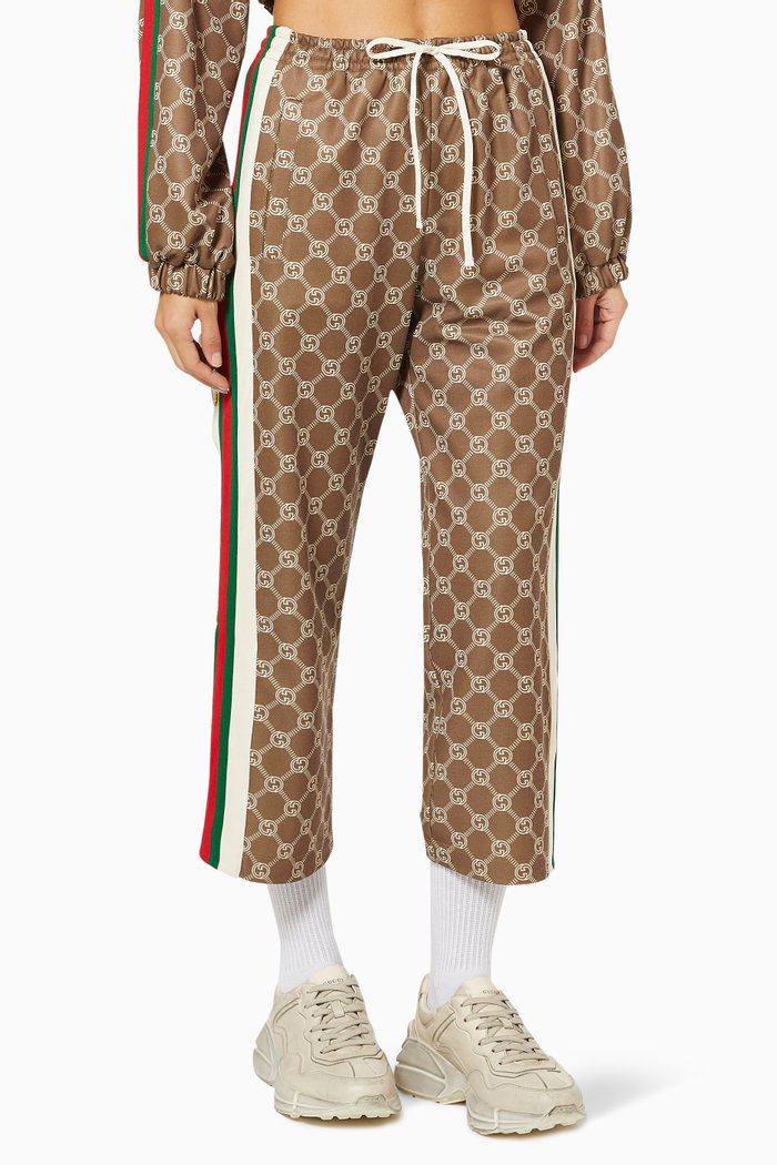 

Track Bottoms in Interlocking G Technical Jersey, Brown