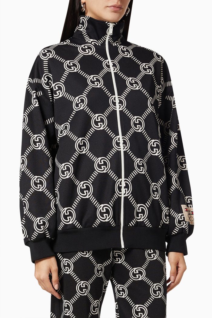 

Interlocking G Zip Jacket, Black