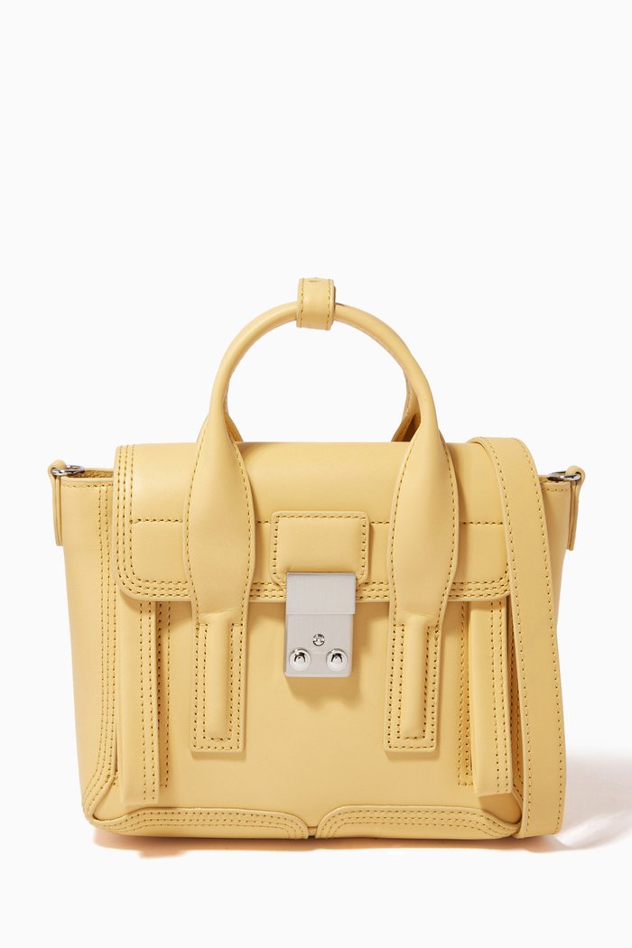 

Pashli Mini Satchel Bag in Smooth Leather, Neutral