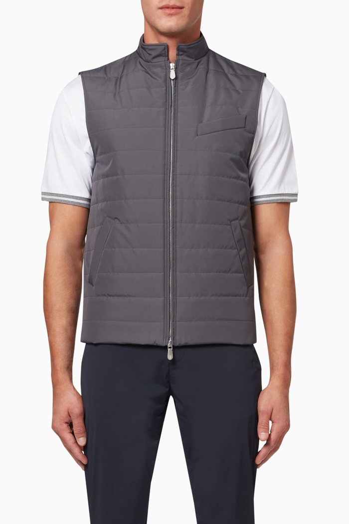 

Gilet in Padded Nylon, Grey