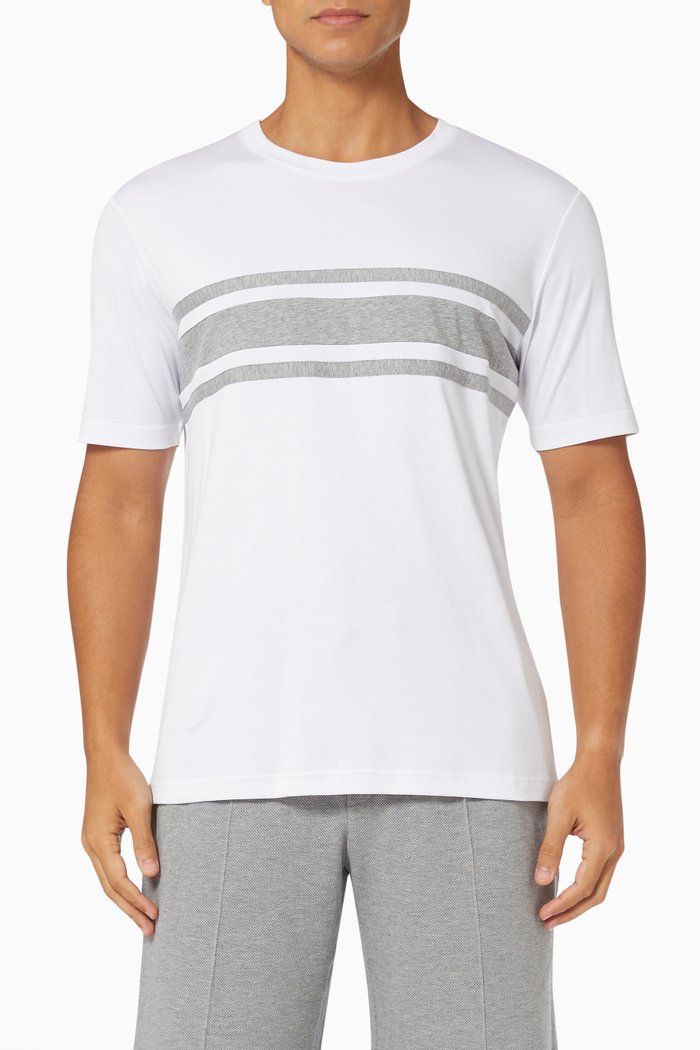 

3 Stripe T-shirt in Jersey, White