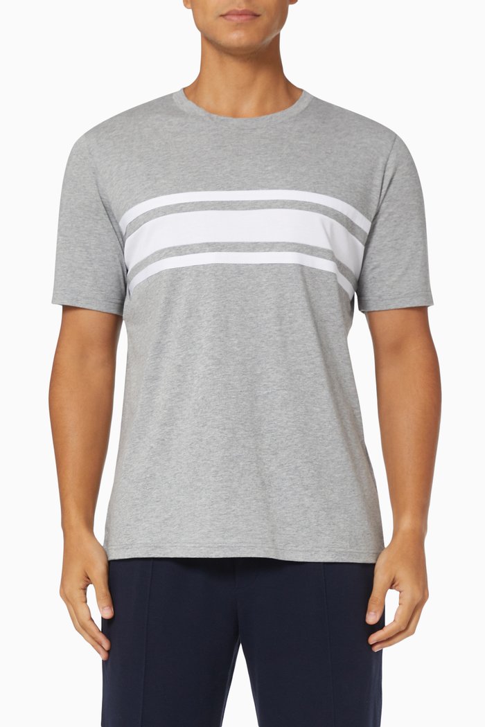 

3 Stripe T-shirt in Jersey, Grey