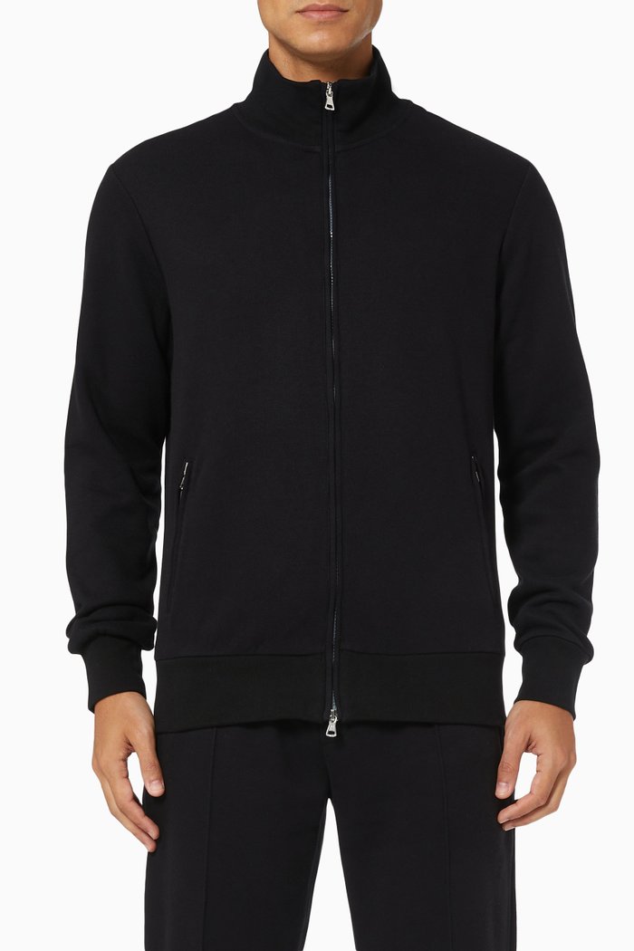 

Full Zip Sweatshirt in Cotton, Black