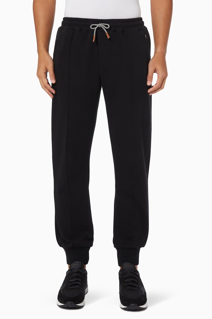 Jogger Pants in Cotton, Black