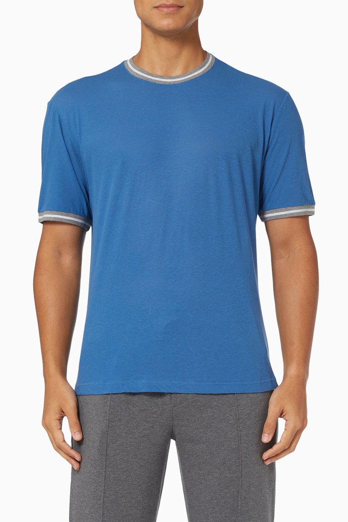 

Crewneck T-shirt in Jersey, Blue