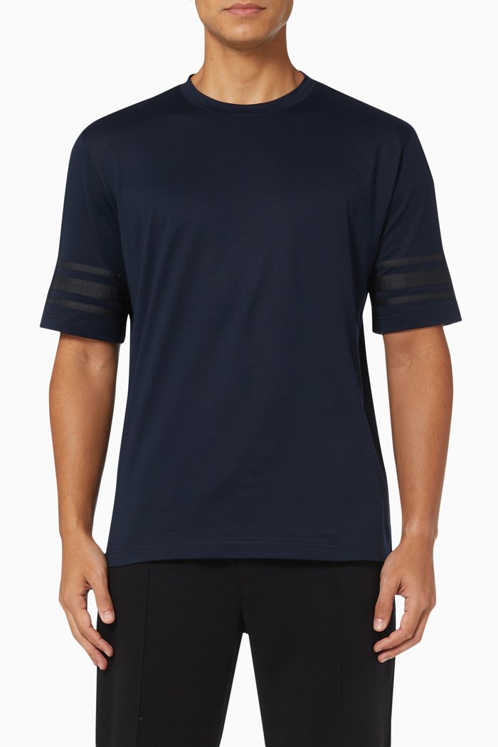 

Crewneck T-shirt in Jersey, Blue