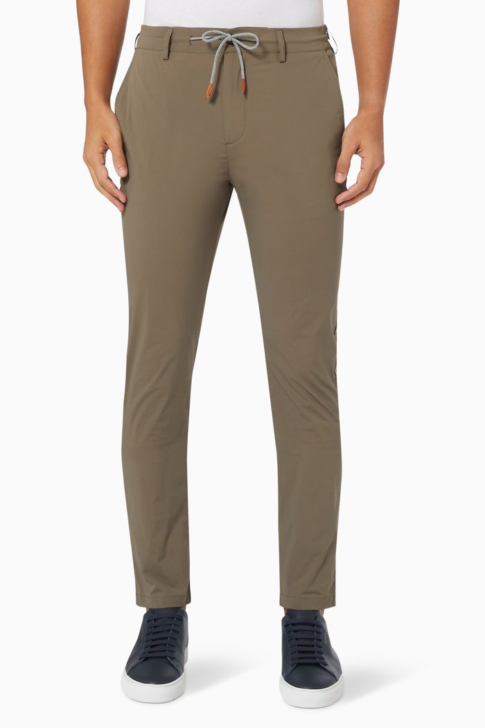 

Drawstring Trousers in Cotton, Neutral