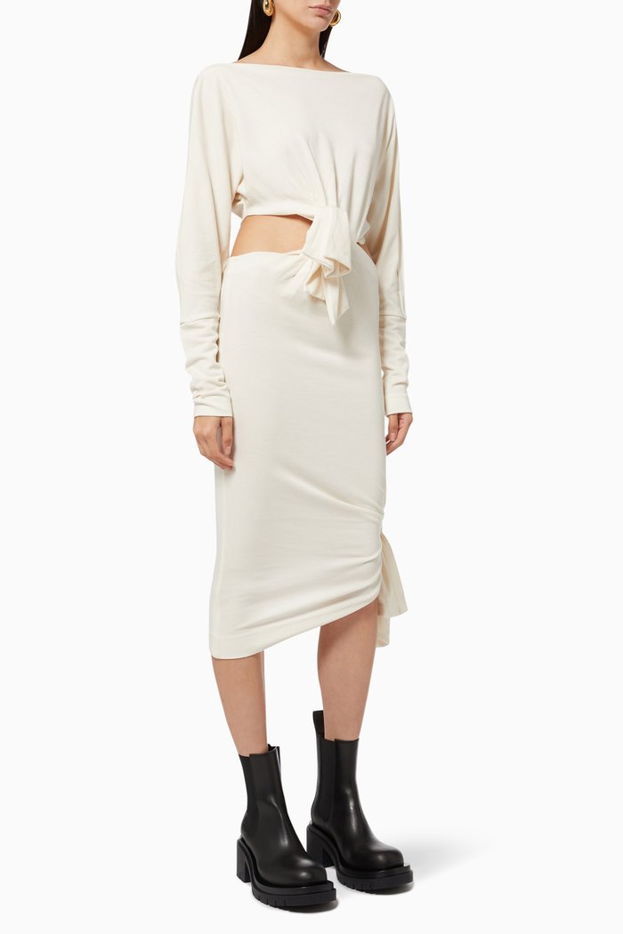 

Elena Cut-out Midi Dress, Neutral