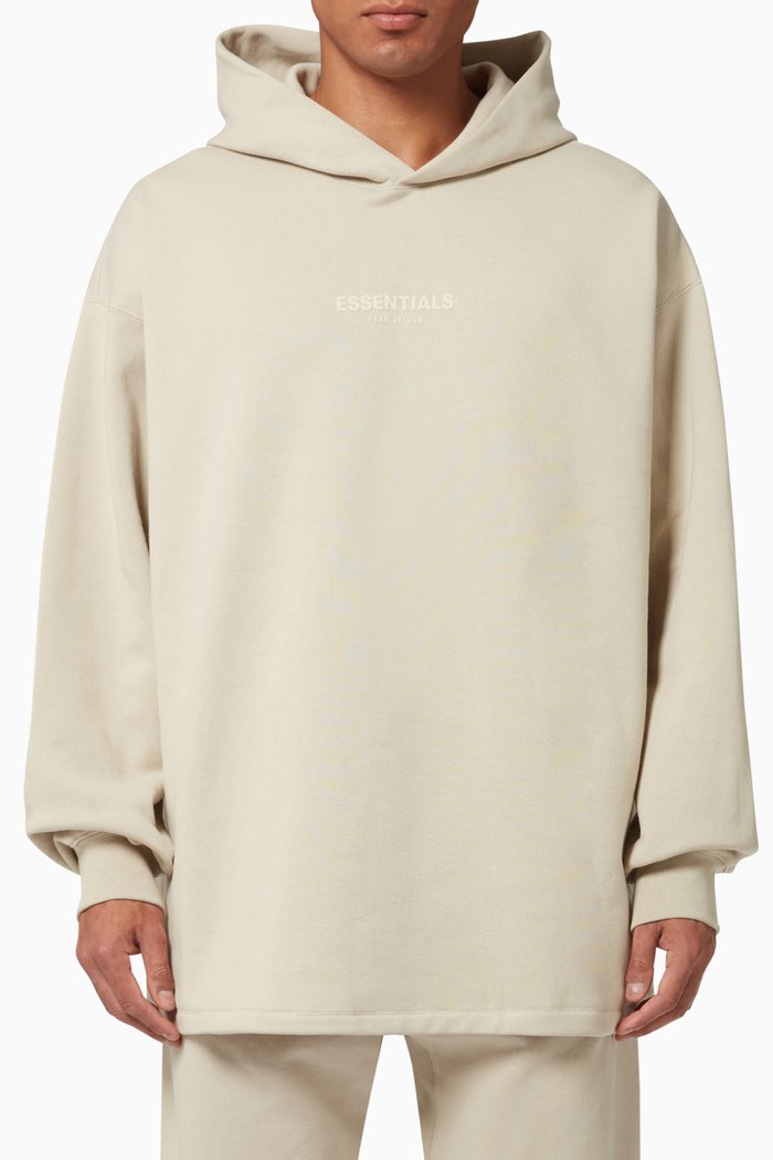 

Relaxed Hoodie in Cotton, Neutral