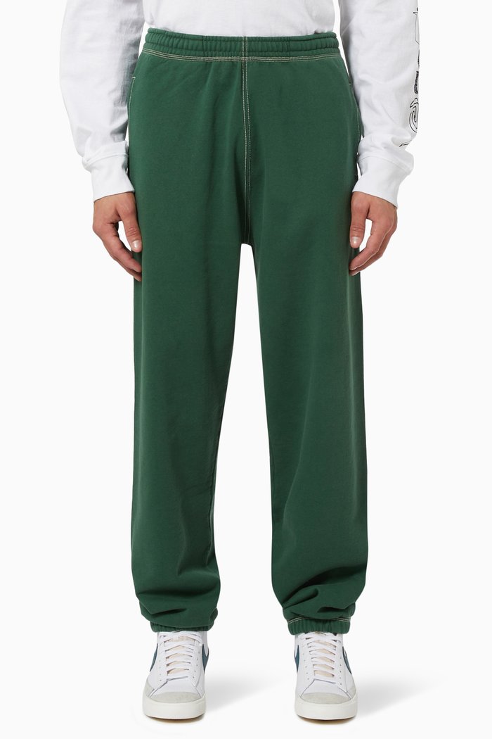 

Contrast Stich Sweatpants in Cotton Fleece, Green