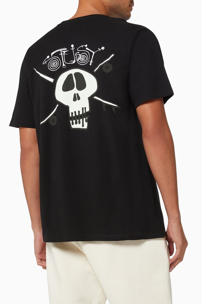 

Surf Skate Skull T-Shirt in Cotton, Black