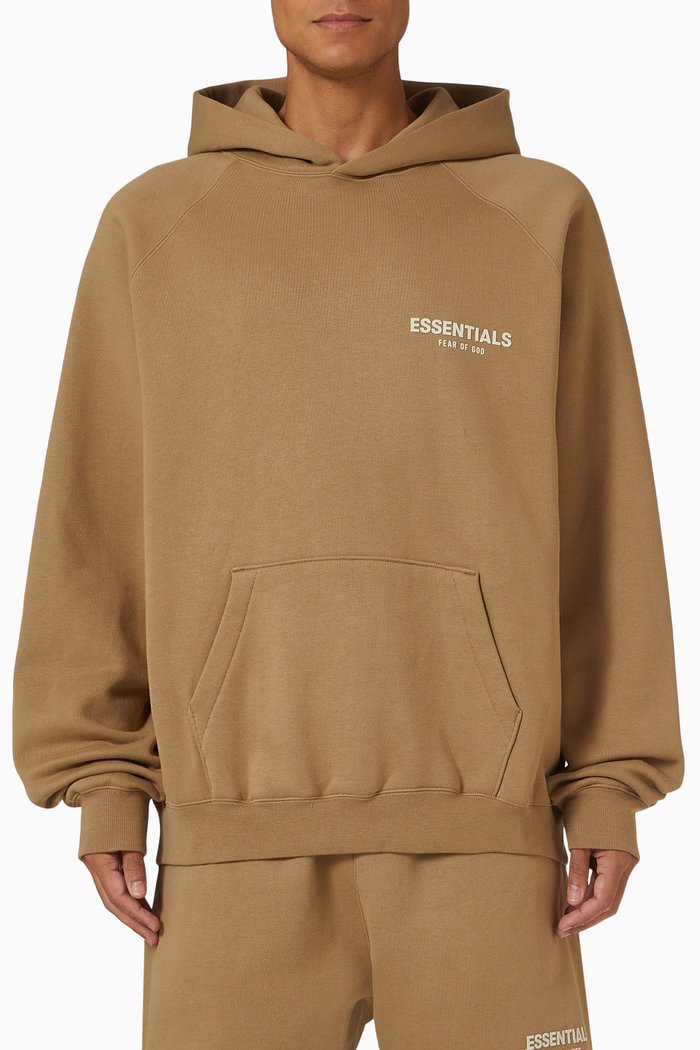 

Essentials Hoodie in Brushed Cotton Fleece, Brown