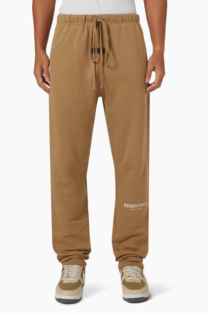 

Essentials Sweatpants in Brushed Cotton Fleece, Brown