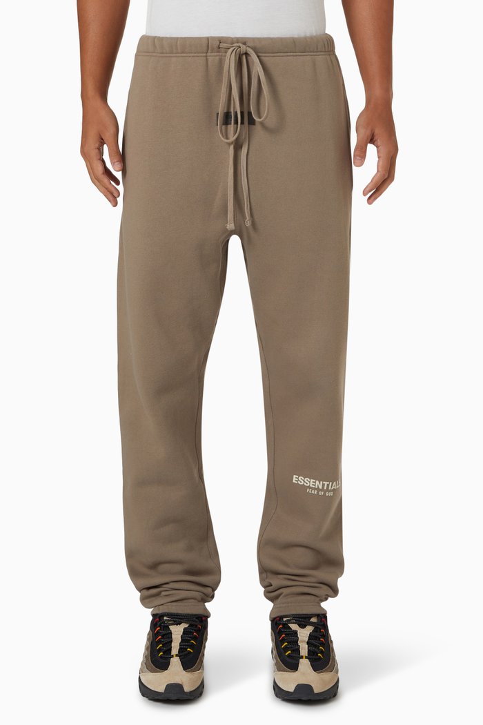 Essentials Sweatpants in Brushed Cotton Fleece, Grey