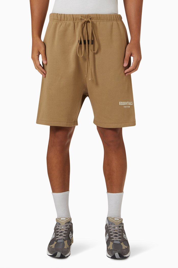 

Essentials Sweatshorts in Brushed Cotton Fleece, Brown