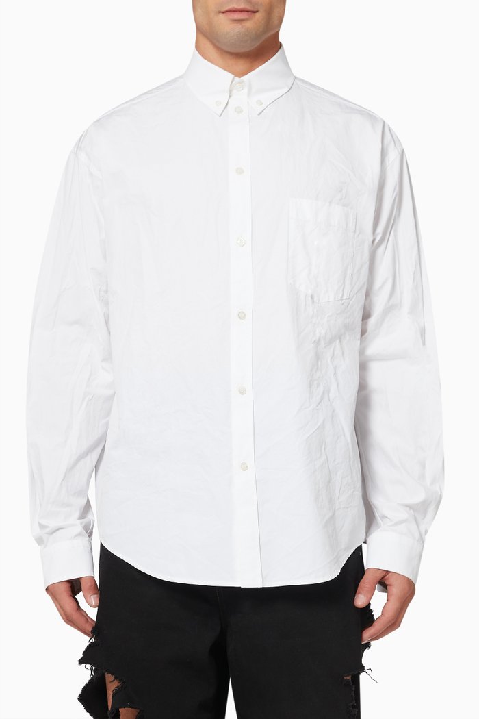 

Large Fit Shirt in Cotton Poplin, White