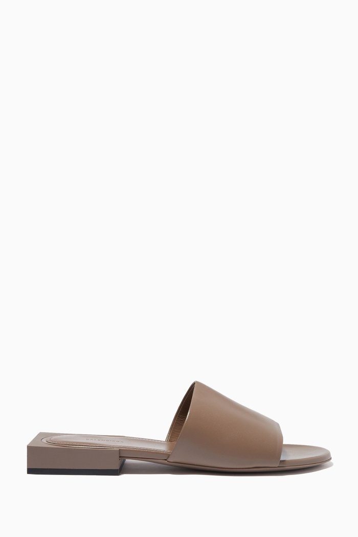 

Box Mules in Shiny Sheepskin, Grey