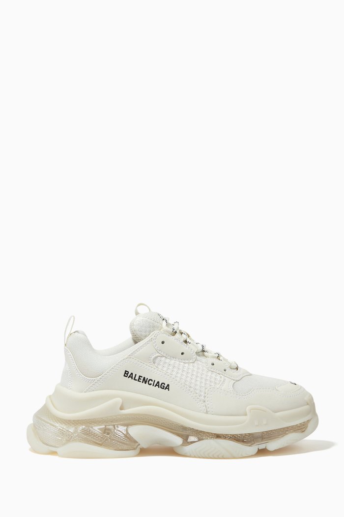 

Triple S Clear Sole Sneakers in Double Foam & Mesh, Neutral