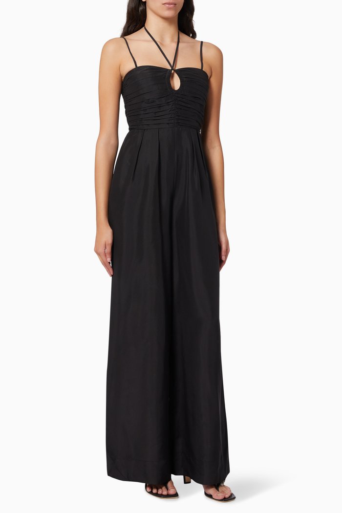 

Khalida Jumpsuit in Silk, Black