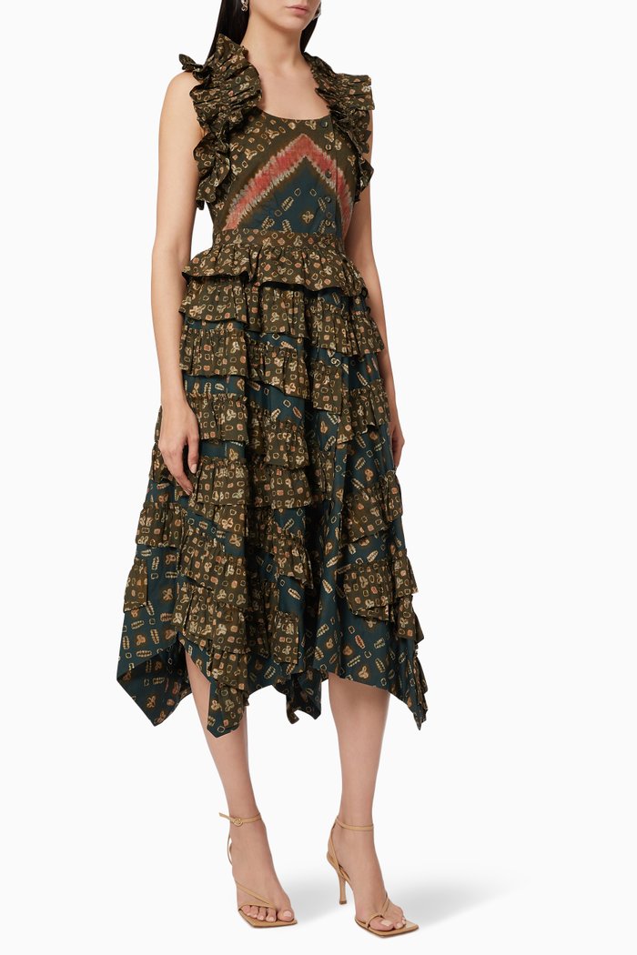 

Nia Dress in Cotton, Brown