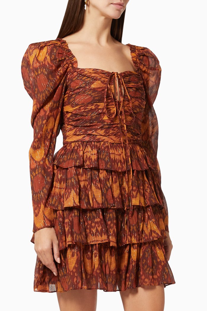 

Naiya Dress in Cotton Viscose, Red