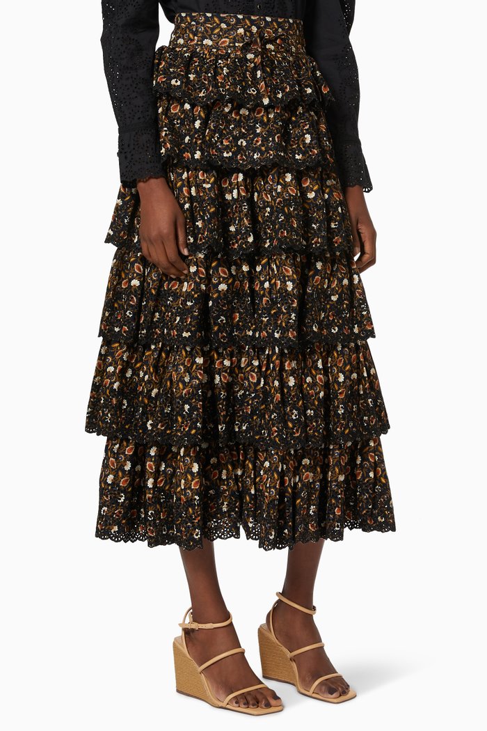 

Oriana Skirt in Cotton Poplin, Black
