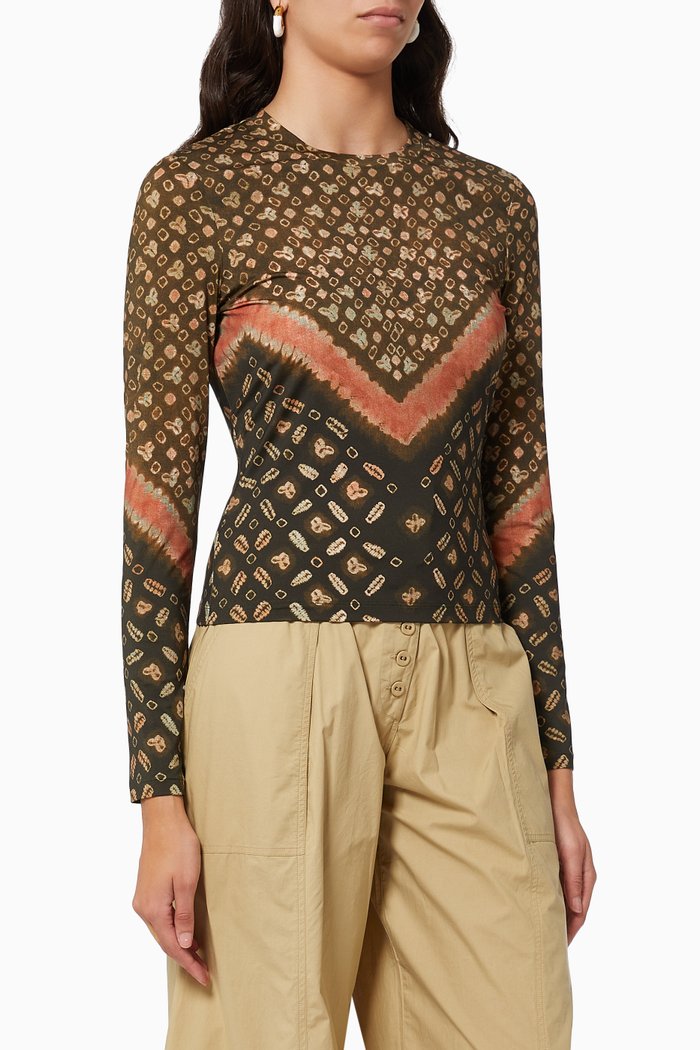 

Sayulita Rash Guard Swimshirt, Brown