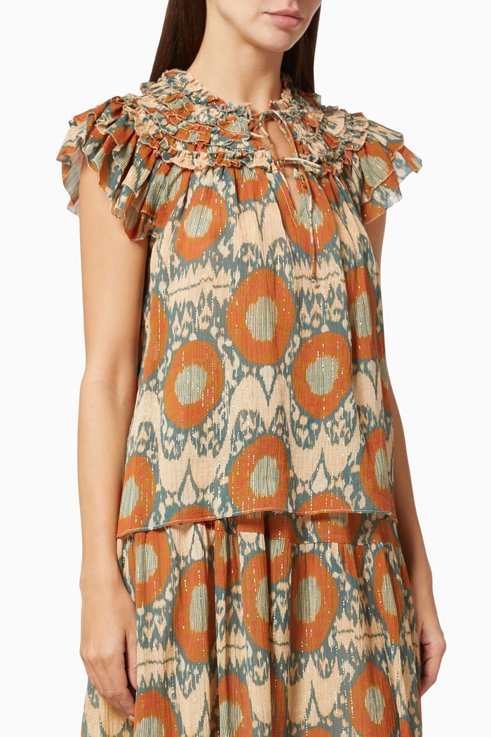 

Cora Top in Lurex Silk Chiffon, Neutral