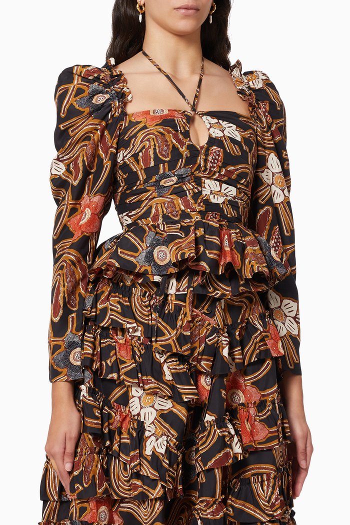 

Mirelle Blouse in Taffeta, Brown