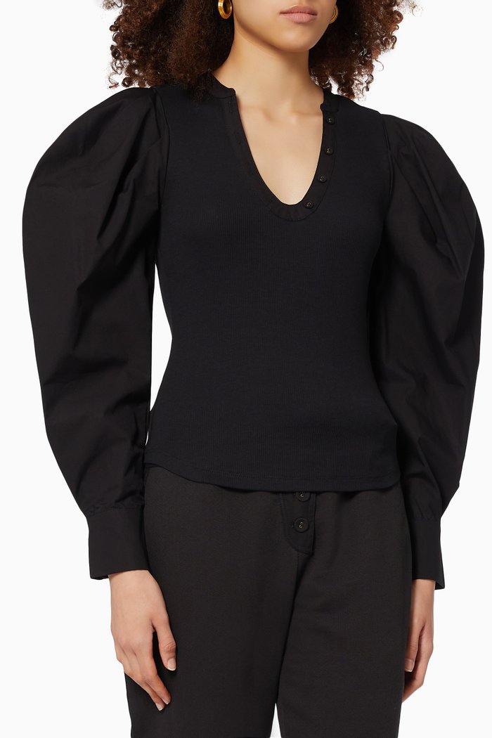 

Flavia Top in Cotton, Black
