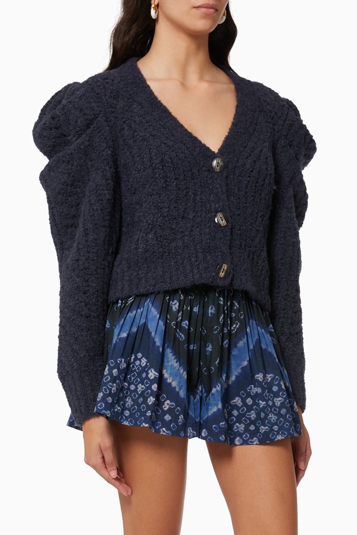 

Odette Cardigan in Boucle Knit, Blue